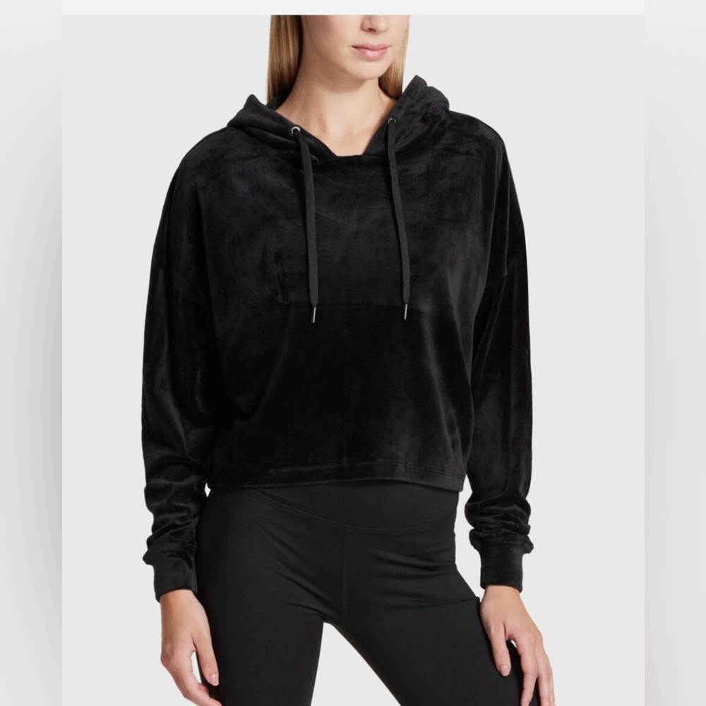 DKNY Sport Plush Velour Hoodie Women Black Size women’s Small/Medium